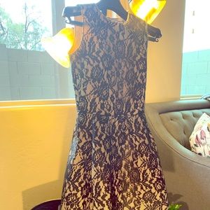 Black laced a-line dress